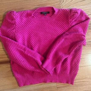 Hot Pink sweater with statement sleeves
